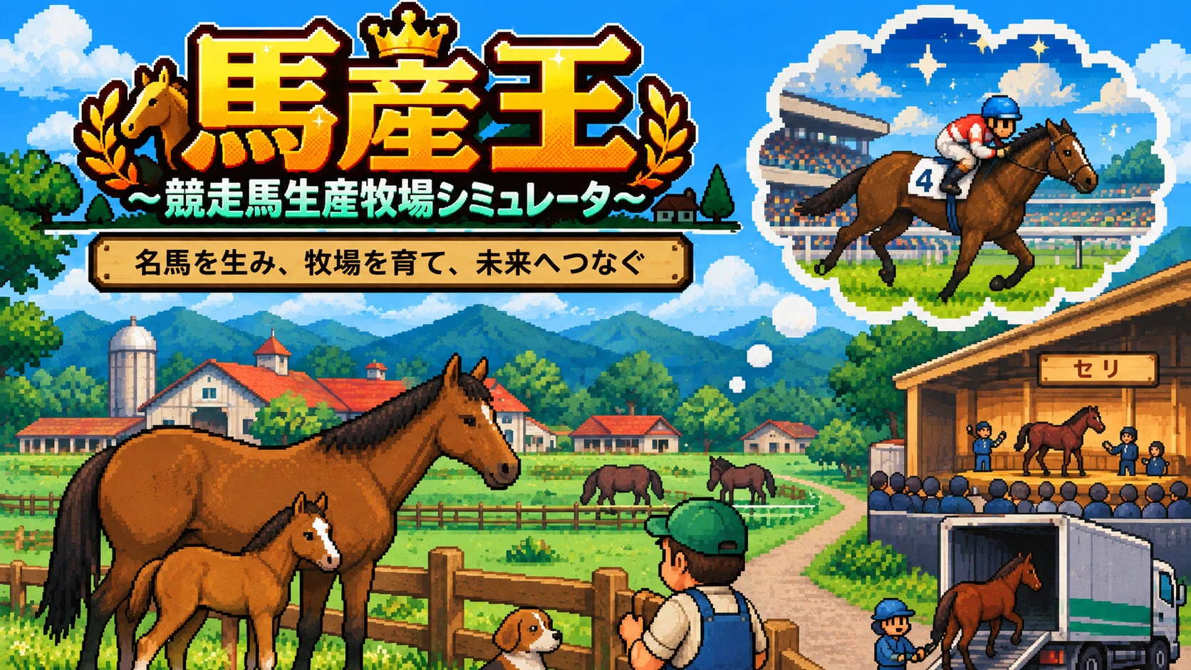 馬産王~競走馬生産シミュレータ~ タイトル画面
